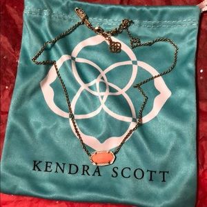 Kendra Scott Elisa Pendant Orange Coral